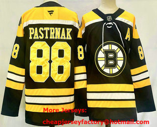 Men's Boston Bruins #88 David Pastrnak Black 2024 Stitched Jersey