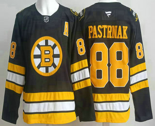Men's Boston Bruins #88 David Pastrnak Black 2025 Authentic Jersey