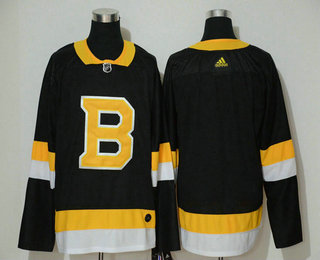 Men's Boston Bruins Blank Black 2019-20 Alternate Authentic Adidas Stitched NHL Jersey