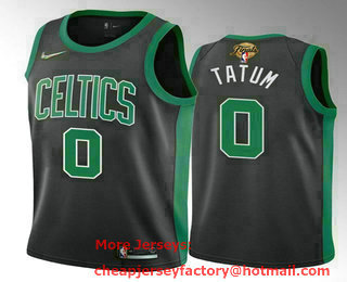 Men's Boston Celtics #0 Jayson Tatum 2022 Black Finals Stitched Jersey