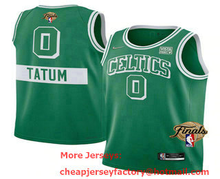 Men's Boston Celtics #0 Jayson Tatum 2022 Green NBA Finals Stitched Jersey