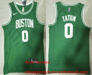 Men's Boston Celtics #0 Jayson Tatum 75th Anniversary Diamond Green 2021 Stitched Basketball Jersey