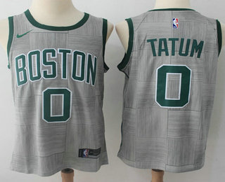 Men's Boston Celtics #0 Jayson Tatum Gray NBA Swingman City Edition Jersey