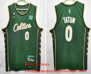 Men's Boston Celtics #0 Jayson Tatum Green 2023 Nike Swingman Stitched Jersey With Sponsor 1