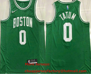Men's Boston Celtics #0 Jayson Tatum Green 75th Anniversary Diamond AU 2021 Stitched Jersey