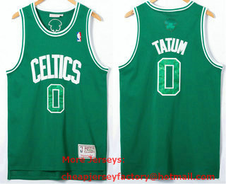 Men's Boston Celtics #0 Jayson Tatum Green Hardwood Classics Soul Swingman Throwback Jersey
