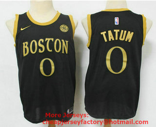 Men's Boston Celtics #0 Jayson Tatum NEW Black Nike 2021 Swingman Stitched NBA Jersey With The Sponsor Logo