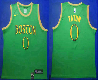 Men's Boston Celtics #0 Jayson Tatum NEW Green Nike 2020 Swingman Stitched NBA Jersey