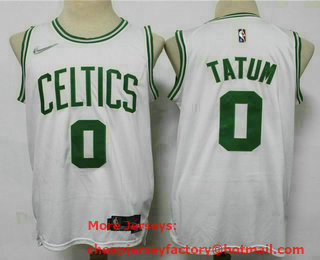 Men's Boston Celtics #0 Jayson Tatum White 75th Anniversary Diamond 2021 Stitched Jersey