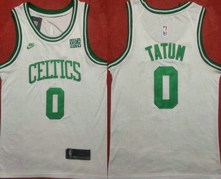 Men's Boston Celtics #0 Jayson Tatum White Classic Icon Sponsor Swingman Jersey