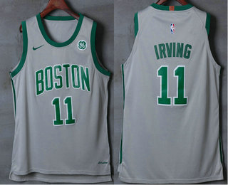 Men's Boston Celtics #11 Kyrie Irving Grey 2017-2018 Nike Authentic General Electric Stitched NBA Jersey