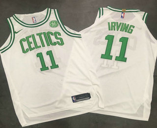 Men's Boston Celtics #11 Kyrie Irving White 2017-2018 Nike AU General Electric Stitched NBA Jersey