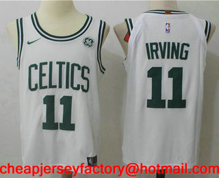 Men's Boston Celtics #11 Kyrie Irving New White 2017-2018 Nike Authentic General Electric Stitched NBA Jersey