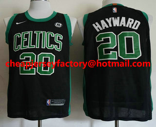 Men's Boston Celtics #20 Gordon Hayward Black 2017-2018 Nike Authentic General Electric Stitched NBA Jersey