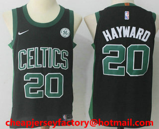 Men's Boston Celtics #20 Gordon Hayward Black 2017-2018 Nike Authentic General Electric Stitched NBA Jersey