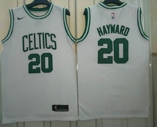 Men's Boston Celtics #20 Gordon Hayward White 2017-2018 Nike Swingman Stitched NBA Jersey