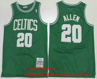 Men's Boston Celtics #20 Ray Allen Green Green 2007-08 Hardwood Classics Soul Swingman Throwback Jersey