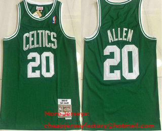 Men's Boston Celtics #20 Ray Allen Green Hardwood Classics Soul AU Throwback Jersey