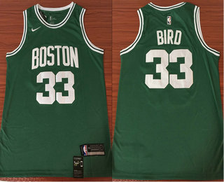 Men's Boston Celtics #33 Larry Bird Green 2017-2018 Nike Swingman Stitched NBA Jersey