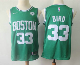 Men's Boston Celtics #33 Larry Bird Green 2018 Nike Swingman General Electric Stitched NBA Jersey