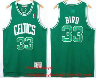 Men's Boston Celtics #33 Larry Bird Green Hardwood Classics Soul Swingman Throwback Jersey