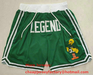 Men's Boston Celtics #33 Larry Bird Green Just Don Swingman Shorts