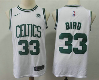 Men's Boston Celtics #33 Larry Bird White 2018 Nike Swingman General Electric Stitched NBA Jersey