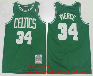 Men's Boston Celtics #34 Paul Pierce Green 2007-08 Hardwood Classics Soul Swingman Stitched NBA Throwback Jersey