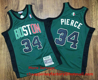 Men's Boston Celtics #34 Paul Pierce Green 2007 Hardwood Classics Soul AU Throwback Jersey