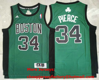 Men's Boston Celtics #34 Paul Pierce Green With Black Revolution 30 Swingman Jersey