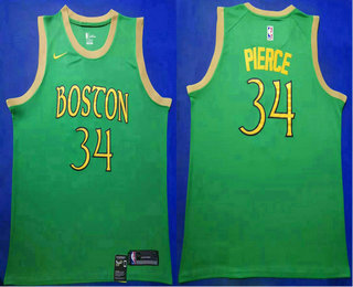 Men's Boston Celtics #34 Paul Pierce NEW Green Nike 2020 Swingman Stitched NBA Jersey