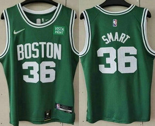 Men's Boston Celtics #36 Marcus Smart Green Diamond 75th Icon Sponsor Swingman Jersey