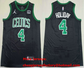 Men's Boston Celtics #4 Jrue Holiday Black Statement Icon Sponsor Swingman Jersey