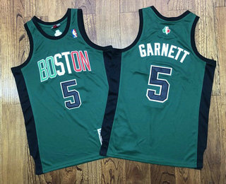 Men's Boston Celtics #5 Kevin Garnett Green 2007-08 Hardwood Classics Soul AU Throwback Jersey