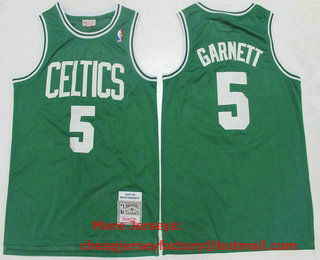 Men's Boston Celtics #5 Kevin Garnett Green 2007-08 Hardwood Classics Soul Swingman Throwback Jersey