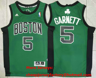 Men's Boston Celtics #5 Kevin Garnett Green With Black Revolution 30 Swingman Jersey