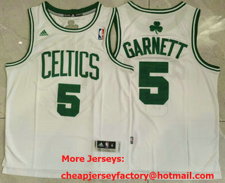 Men's Boston Celtics #5 Kevin Garnett White Revolution 30 Swingman Jersey