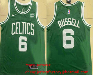 Men's Boston Celtics #6 Bill Russell Green 2022 Nike Swingman Stitched Jersey With Sponsor