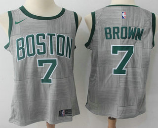 Men's Boston Celtics #7 Jaylen Brown Gray NBA Swingman City Edition Jersey