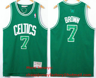 Men's Boston Celtics #7 Jaylen Brown Green Hardwood Classics Soul Swingman Throwback Jersey