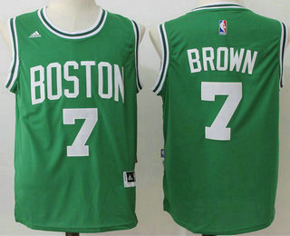 Men's Boston Celtics #7 Jaylen Brown Revolution 30 Swingman New Green Jersey