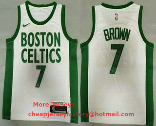 Men's Boston Celtics #7 Jaylen Brown White 2021 Nike City Edition Swingman Stitched NBA Jersey