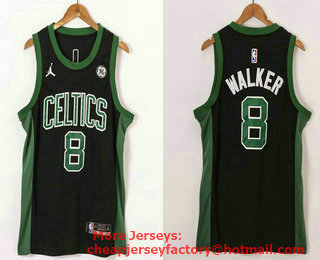 Men's Boston Celtics #8 Kemba Walker Black 2021 Brand Jordan Swingman Stitched NBA Jersey With The Sponsor Logo