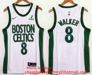 Men's Boston Celtics #8 Kemba Walker White 2021 Nike City Edition Swingman Stitched NBA Jersey