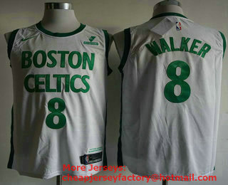 Men's Boston Celtics #8 Kemba Walker White 2021 Nike City Edition Swingman Stitched NBA Jersey With The Sponsor Logo