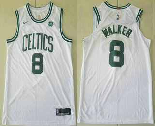 Men's Boston Celtics #8 Kemba Walker Whtie Nike 2019 Authentic General Electric Stitched NBA Jersey