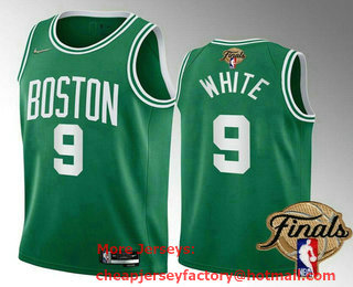 Men's Boston Celtics #9 Derrick White 2022 Green NBA Finals Stitched Jersey
