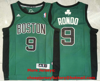 Men's Boston Celtics #9 Rajon Rondo Green With Black Revolution 30 Swingman Jersey
