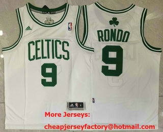 Men's Boston Celtics #9 Rajon Rondo White Revolution 30 Swingman Jersey