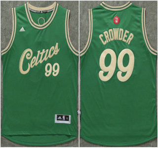 Men's Boston Celtics #99 Jae Crowder Revolution 30 Swingman 2015 Christmas Day Green Jersey